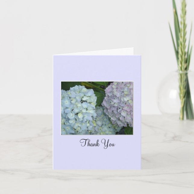 Pastel Hydrangeas Thank You Card (Front)