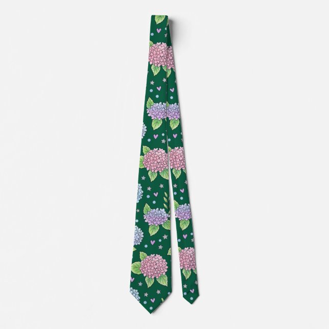 Pastel Hydrangeas Tie (Front)