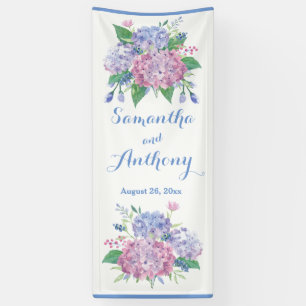 Pastel Hydrangeas - Vertical Wedding Banner