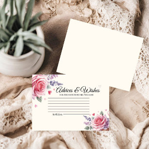 Pastel Ice cream Advices & WIshes Bridal Shower Enclosure Card