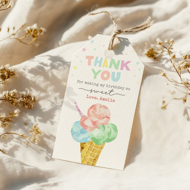 Pastel Ice Cream Birthday Favour Tag (Creator Uploaded)