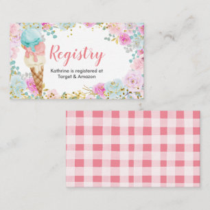 Pastel Ice cream Floral Watercolor Registry Insert