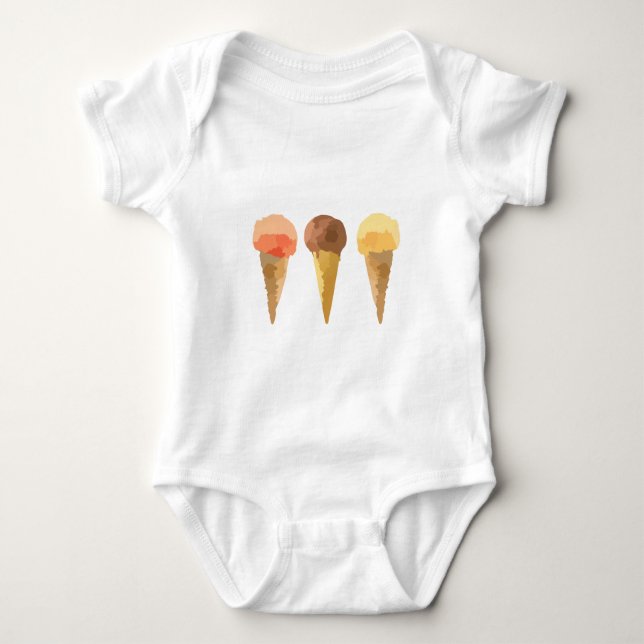 Pastel ice-cream Summer sorbet Baby Bodysuit (Front)