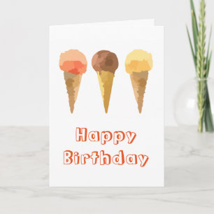 Pastel ice-cream Summer sorbet birthday Card