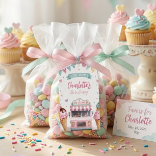 Pastel Ice Cream Truck Birthday  Gift Tags