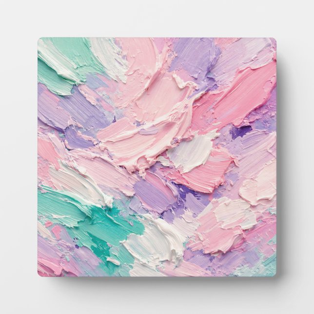 Pastel Impasto Brushstroke Abstract Plaque (Front)