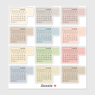 Pastel Index Tabs Monthly Generic Journal Calendar