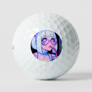 Pastel Internet Girl Star Glasses Golf Balls