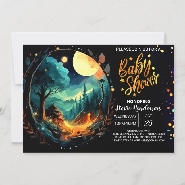 Pastel Into the Woods Boho Baby Shower Invitation (Front)