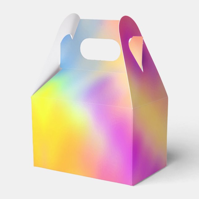 Pastel Iridescent Colourful Gradient Design Favour Box (Front Side)