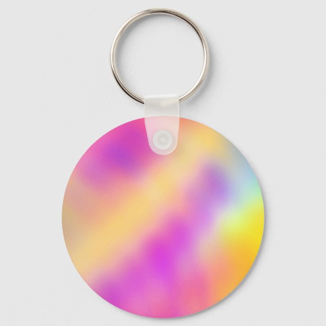 Pastel Iridescent Colourful Gradient Design Key Ring (Front)