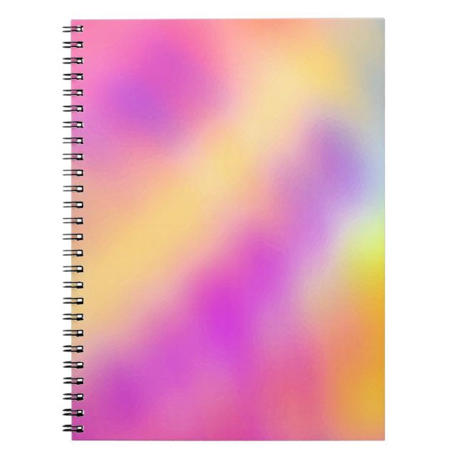 Pastel Iridescent Colourful Gradient Design Notebook (Front)