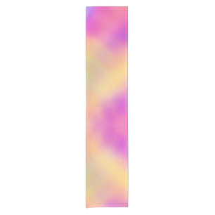 Pastel Iridescent Colourful Gradient Design Short Table Runner