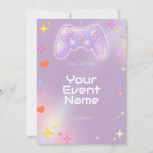 Pastel Iridescent Controller Sparkle Glow Invitation