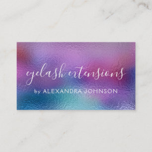 Pastel Iridescent Foil Blue, Purple and Teal Business Card