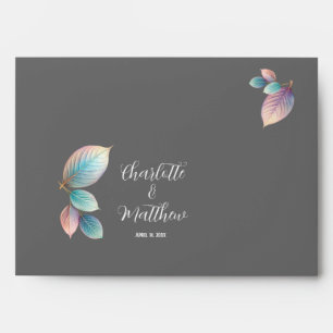 Pastel Iridescent Leaves Wedding Dreamy Pastels Envelope