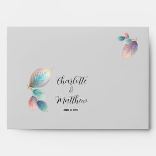 Pastel Iridescent Leaves Wedding Dreamy Pastels Envelope