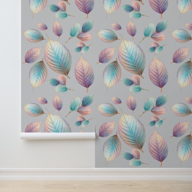 Pastel Iridescent Leaves Wedding Dreamy Pastels Wallpaper (Application)