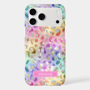 Pastel Iridescent Leopard Print Monogrammed