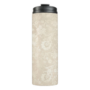 Pastel Ivory Damask Pattern Thermal Tumbler