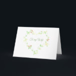 Pastel Ivy Heart Birthday Card for a Wife<br><div class="desc">This pastel ivy and roses heart is in shades of green and pink. This card is intended for a wife's birthday, but can be customised for a wedding or anniversary. It's easy to change the messages on the front and inside of the card with the templates I've provided. Please contact...</div>