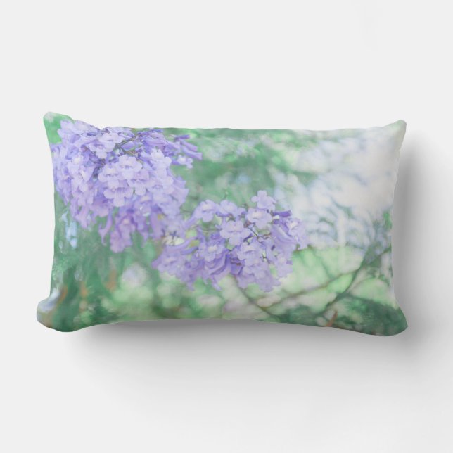 Pastel Jacaranda Tree Flowers Throw Pillow Cushion (Front)