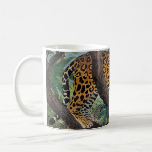 Pastel jaguar: jungle drawing. coffee mug
