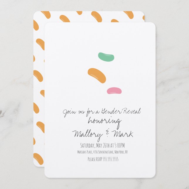 Pastel Jelly Candy Gender Reveal Invitation (Front/Back)