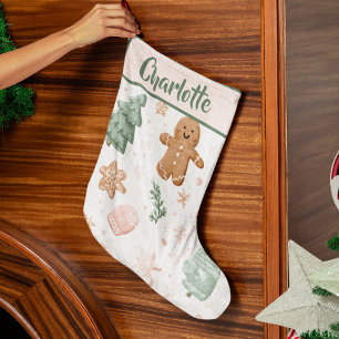Pastel Joyful Holiday Pattern   Christmas Stocking