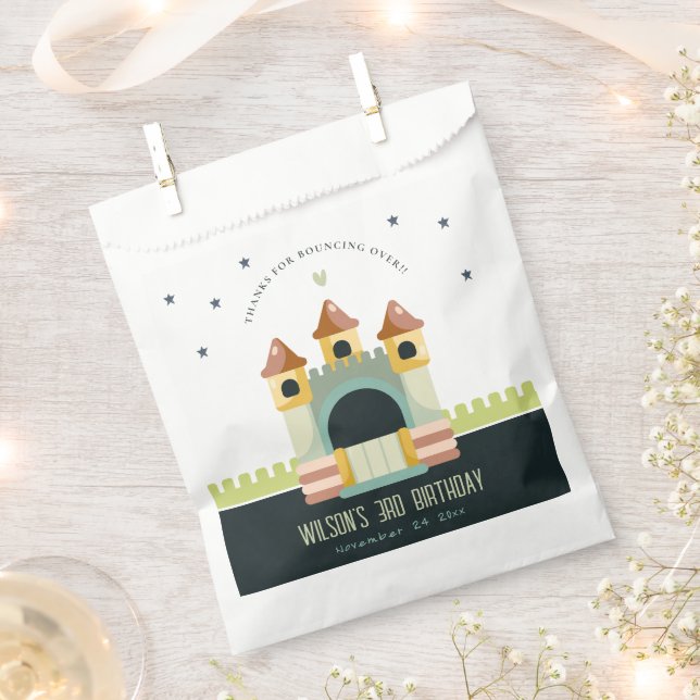 Pastel Jumping Castle Jump & Play Kids Birthday Favour Bags (Clipped)