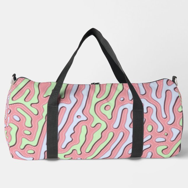 Pastel Kawaii Abstract Colourful Splatter Design Duffle Bag (Front)