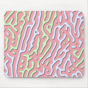 Pastel Kawaii Abstract Colourful Splatter Design Mouse Pad