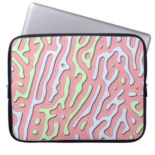 Pastel Kawaii Abstract Colourful Squiggle Design Laptop Sleeve