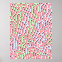 Pastel Kawaii Abstract Colourful Squiggle Design