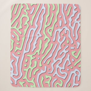 Pastel Kawaii Abstract Colourful Squiggle Design Sherpa Blanket