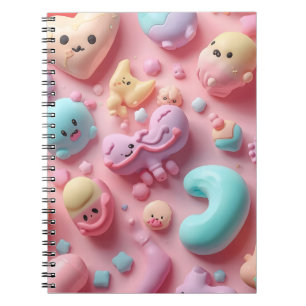 Pastel Kawaii Candy Character Art Notebook