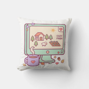 Pastel Kawaii Cosy Farm PC Gamer Pillow