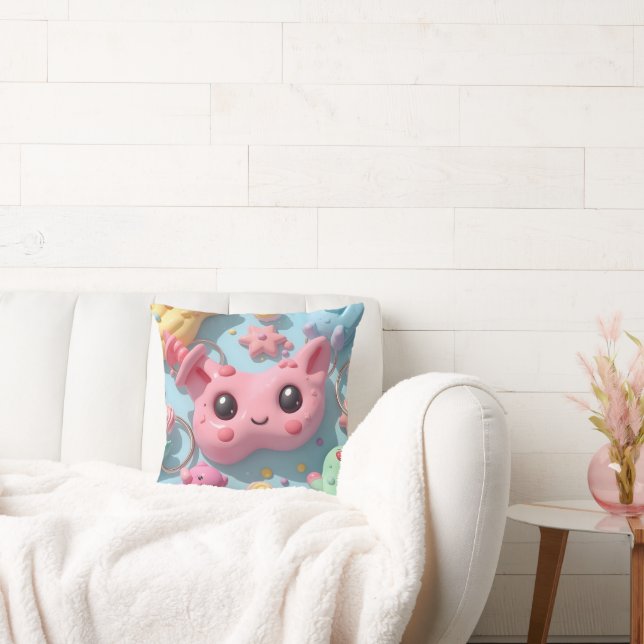 Pastel Kawaii Creature Fantasy Art Cushion (Couch)