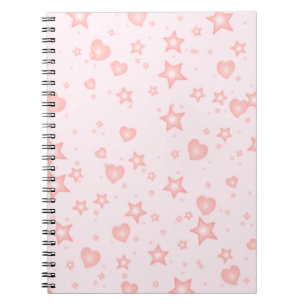 Pastel Kawaii Hearts & Stars – Cute Girly Pink Notebook