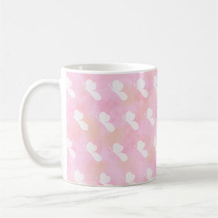 Pastel Kawaii Minimalistic Butterfly Pattern Coffee Mug
