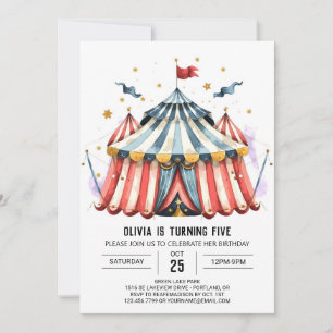 Pastel Kids' Carnival Circus Birthday Invitation