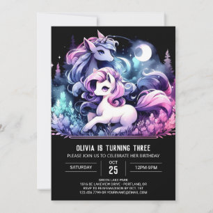 Pastel Kids Horse Birthday Invitation