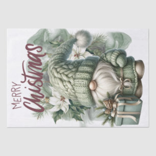 Pastel Knitted Christmas Gnome Tissue Paper