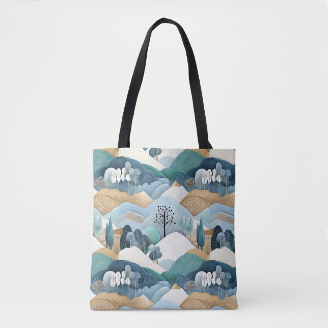 Pastel Landscape Pattern Tote Bag (Front)