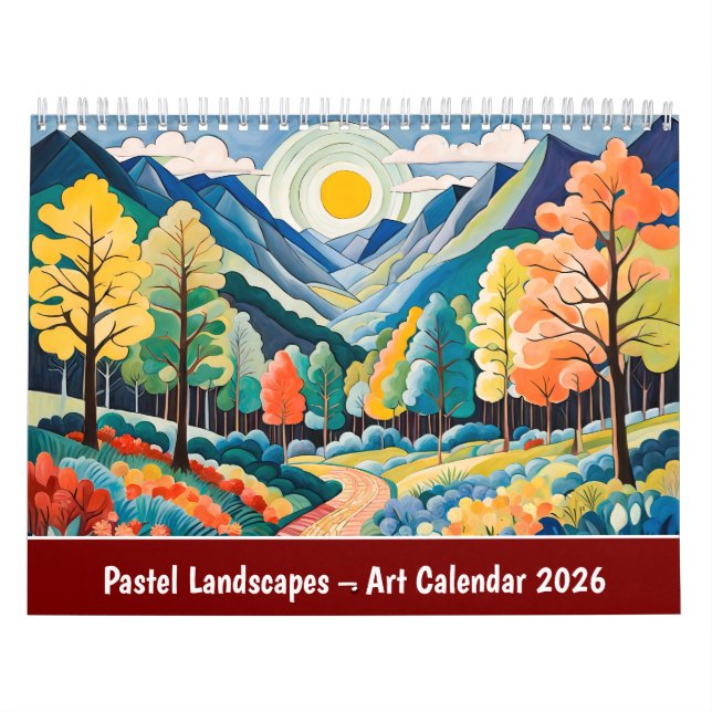 Pastel Landscapes – Art Calendar 2026 (Cover)