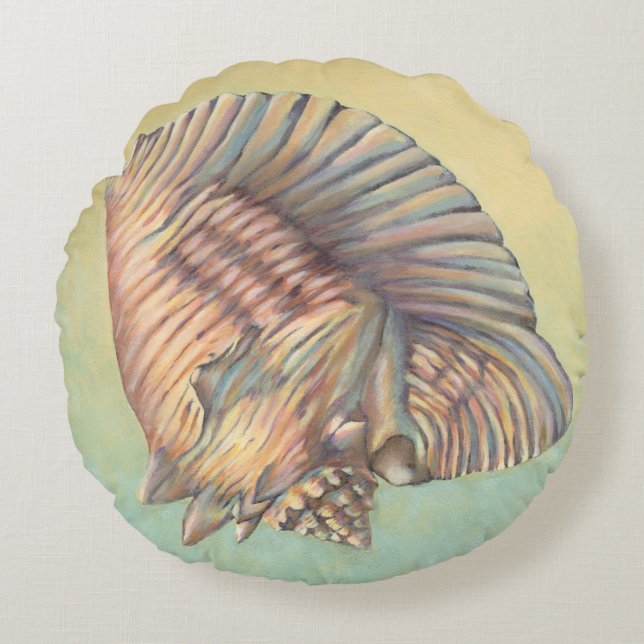 Pastel Large Conch Shell Round Cushion (Front)