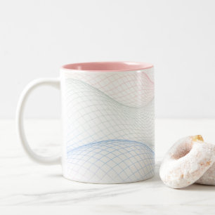 Pastel Lattice Wave Mesh Two-Tone Coffee Mug