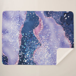 *~* Pastel LAVENDER Agate Holo GLITTER Ocean AP8 Sherpa Blanket