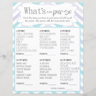 Pastel Lavender and Aqua Zig Whats In Your Purse