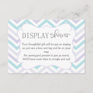 Pastel Lavender and Aqua Zig Zag Baby Enclosure Card